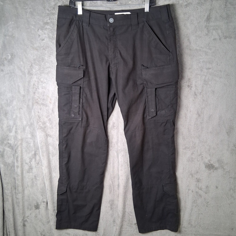 First Tactical Mens Black Cargo Pants Ripstop Work Trousers 36x32